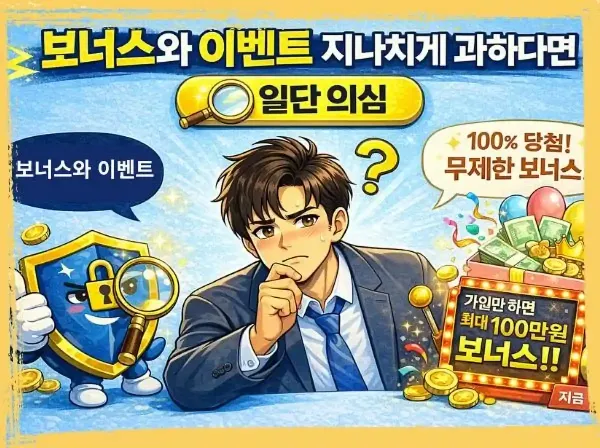 보너스와 이벤트, 지나치게 과하다면 일단 의심