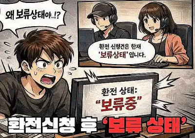 Q : 환전 신청을 했는데 ‘보류 상태’라는 답변만 돌아옵니다. 왜 그런 건가요?