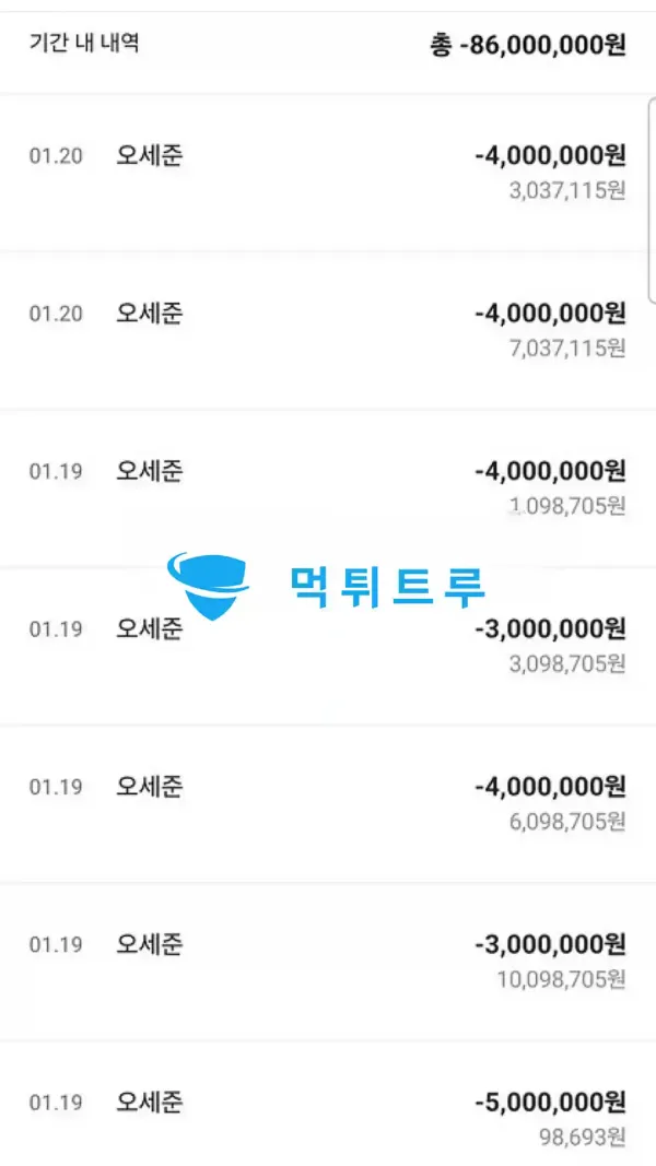 아칸(ARCHON) 먹튀 증거 내역 2